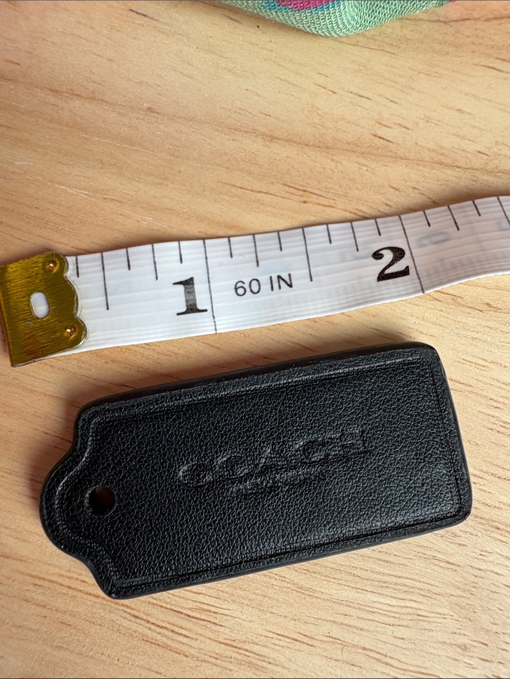 ๐ฏ authentic Coach Black Leather Key Tag - Picture 2 of 7